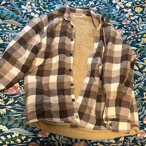 Wrangler Brown and Cream Sherpa Jacket